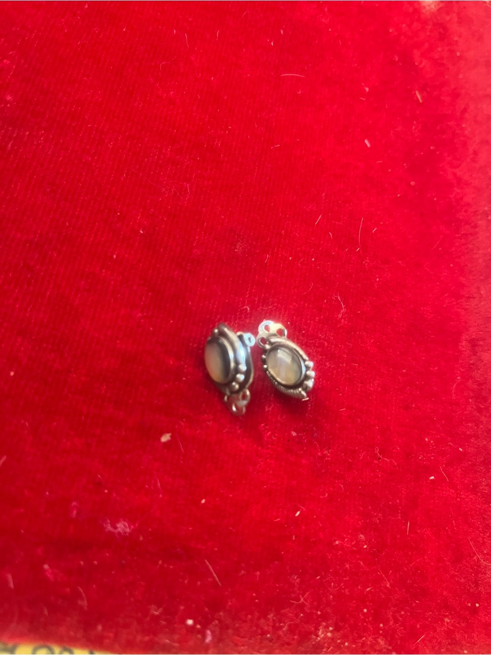 Sterling Silver Vintage-Style Moonstone clip on Earrings -